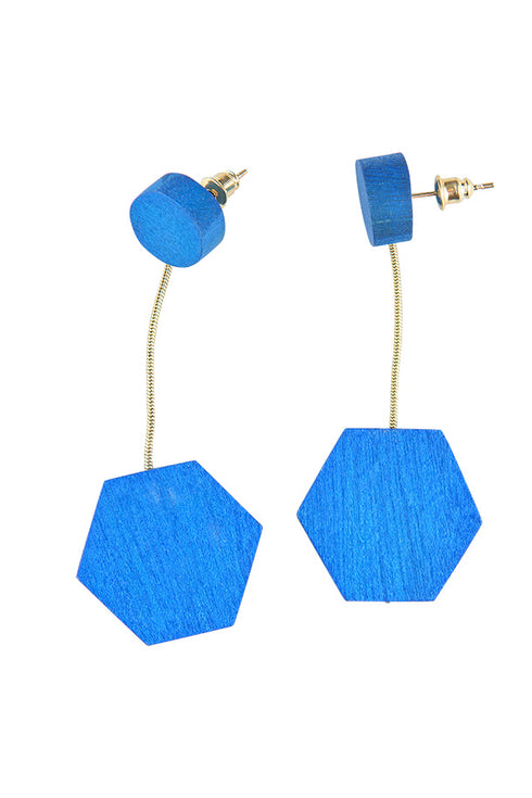 Orecchini geometrici in legno Lidia